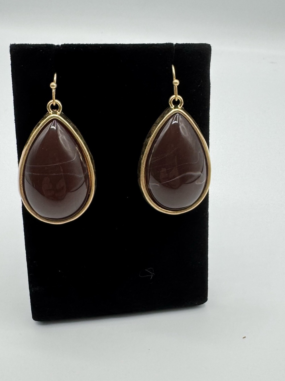 Carnelian Pear Drop Earrings